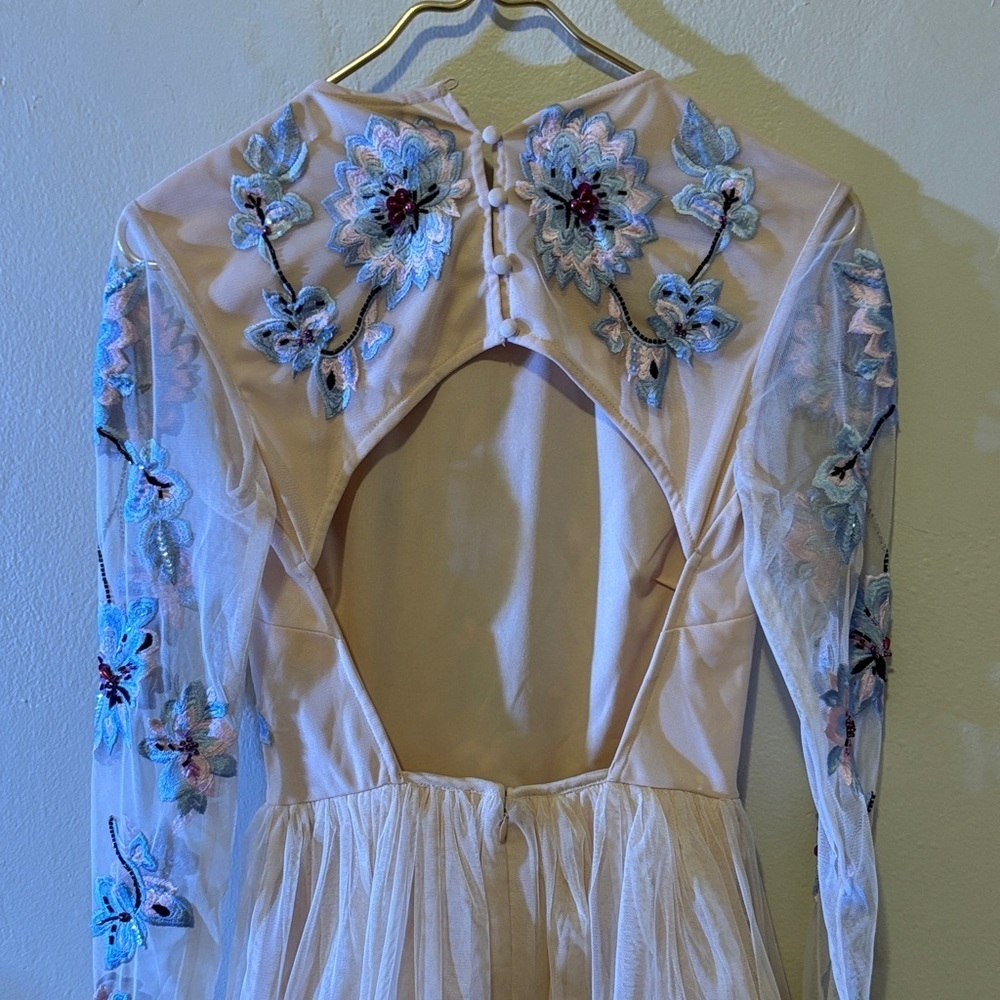 ASOS Elegant Floral Dress - Pink and Blue - Picture 5 of 7